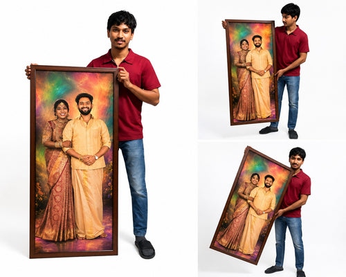 oil painting Photo Frame – Large Size Wooden Frame